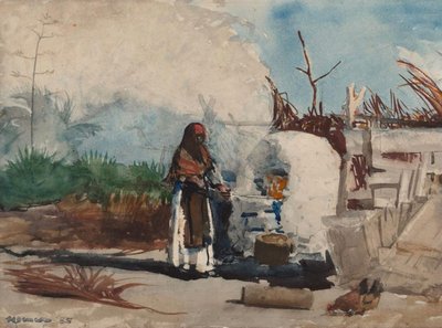 Einheimische Frau beim Kochen, Bahamas von Winslow Homer